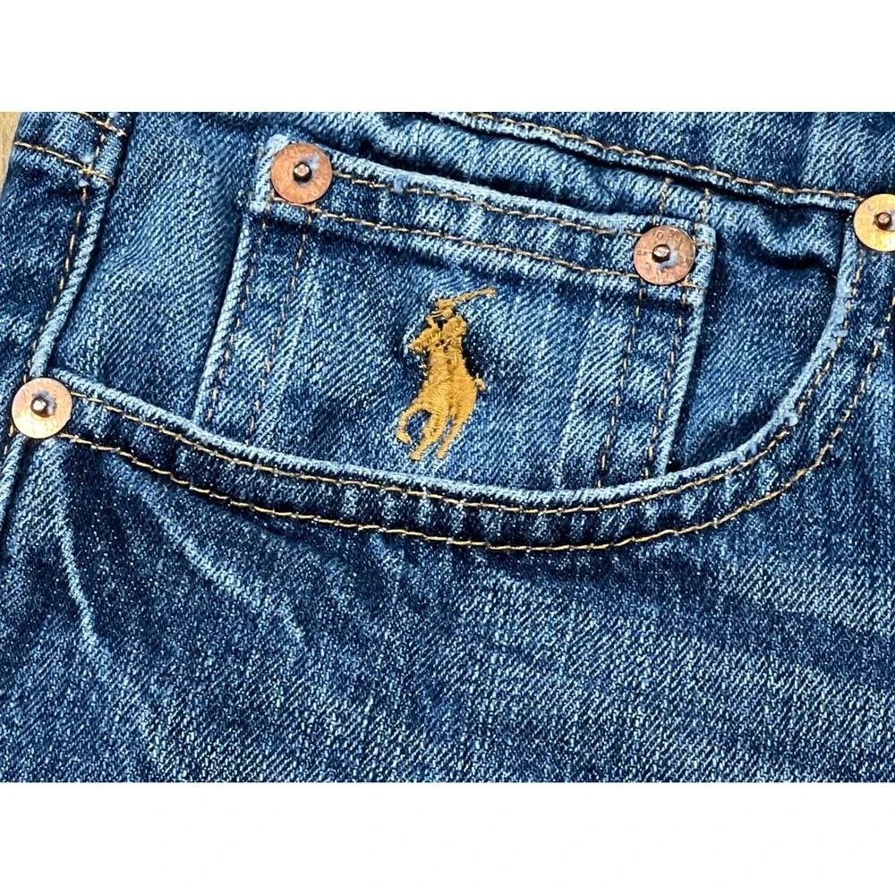 Ralph Lauren Sport Womens Denim Shorts Blue Medium Wash Pony Logo Size 12